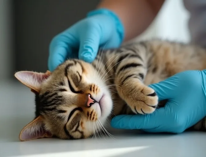 Specialist carefully handling a deceased cat with dignity in Corio